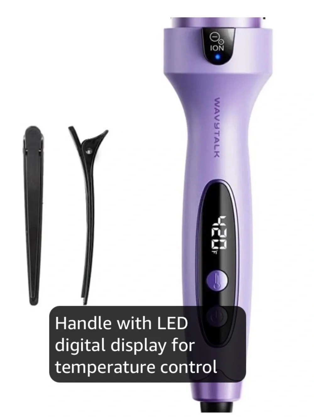 Wavytalk Lavender Ionic Hot Air Round Brush with Clips. NEW!
